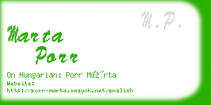 marta porr business card